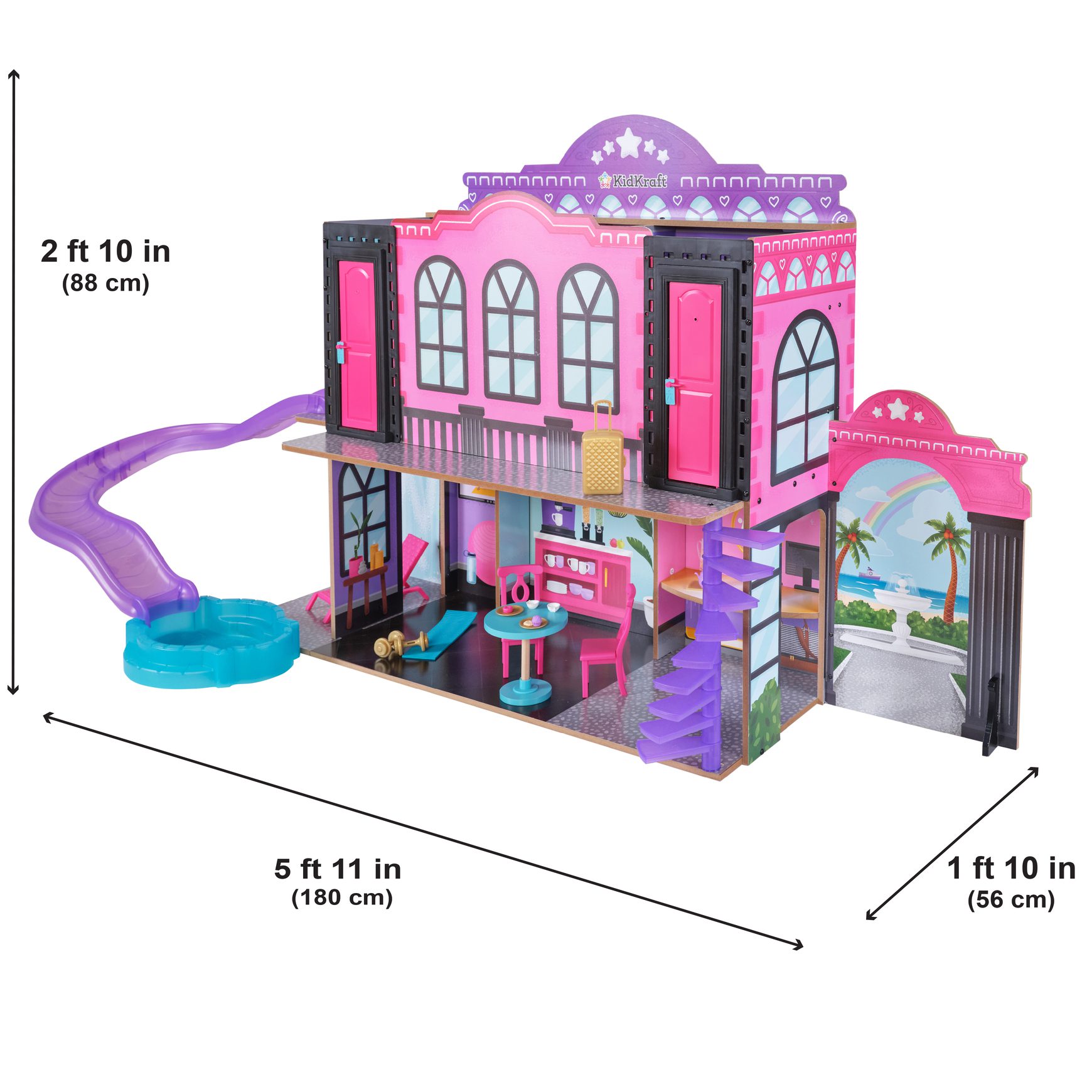 2-in-1-hotel-waterslide-dollhouse97 2-in-1-hotel-waterslide-dollhouse97