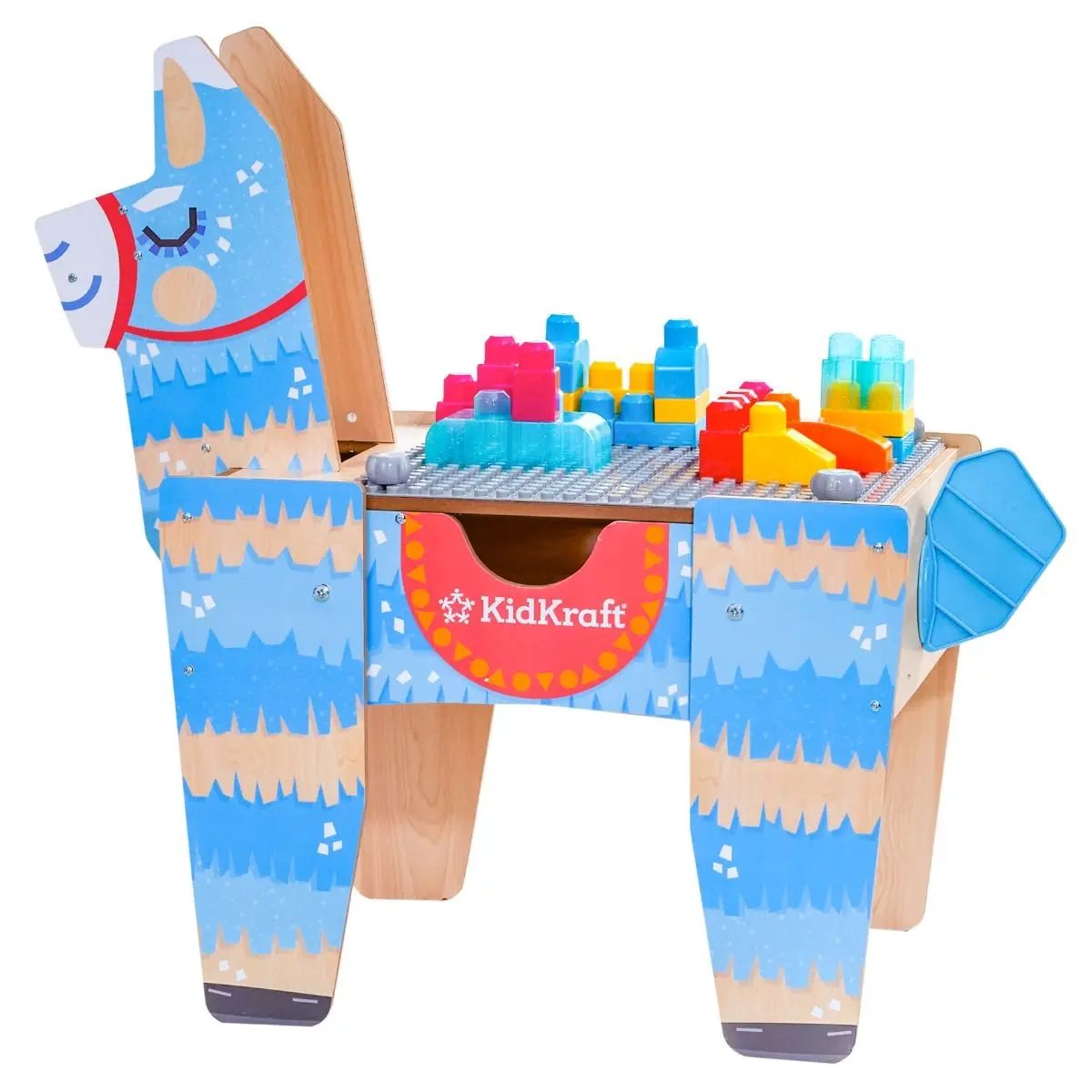 llama-pinata-building-bricks-table