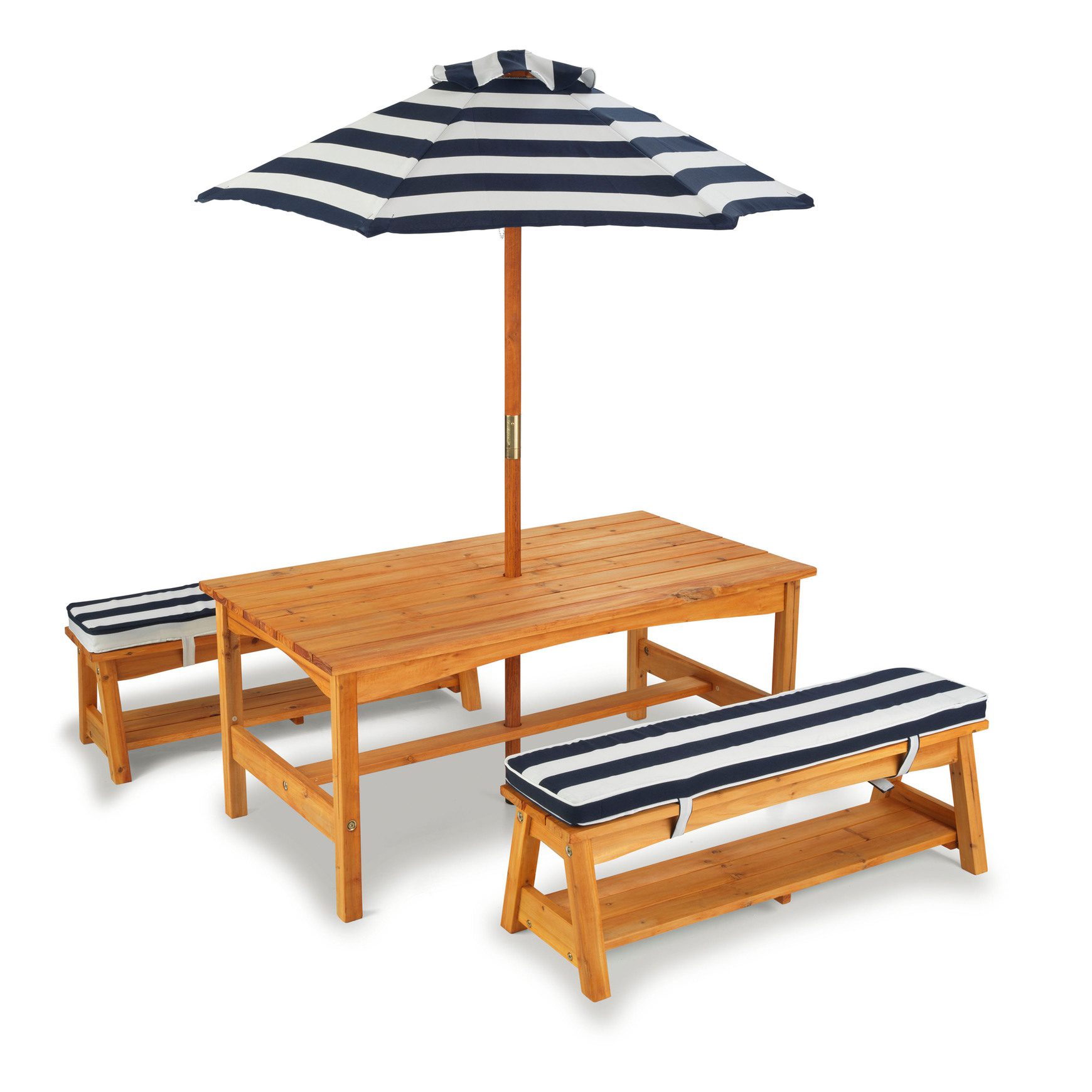 outdoor-table-bench-set-with-cushions-umbrella-navy-white-stripes