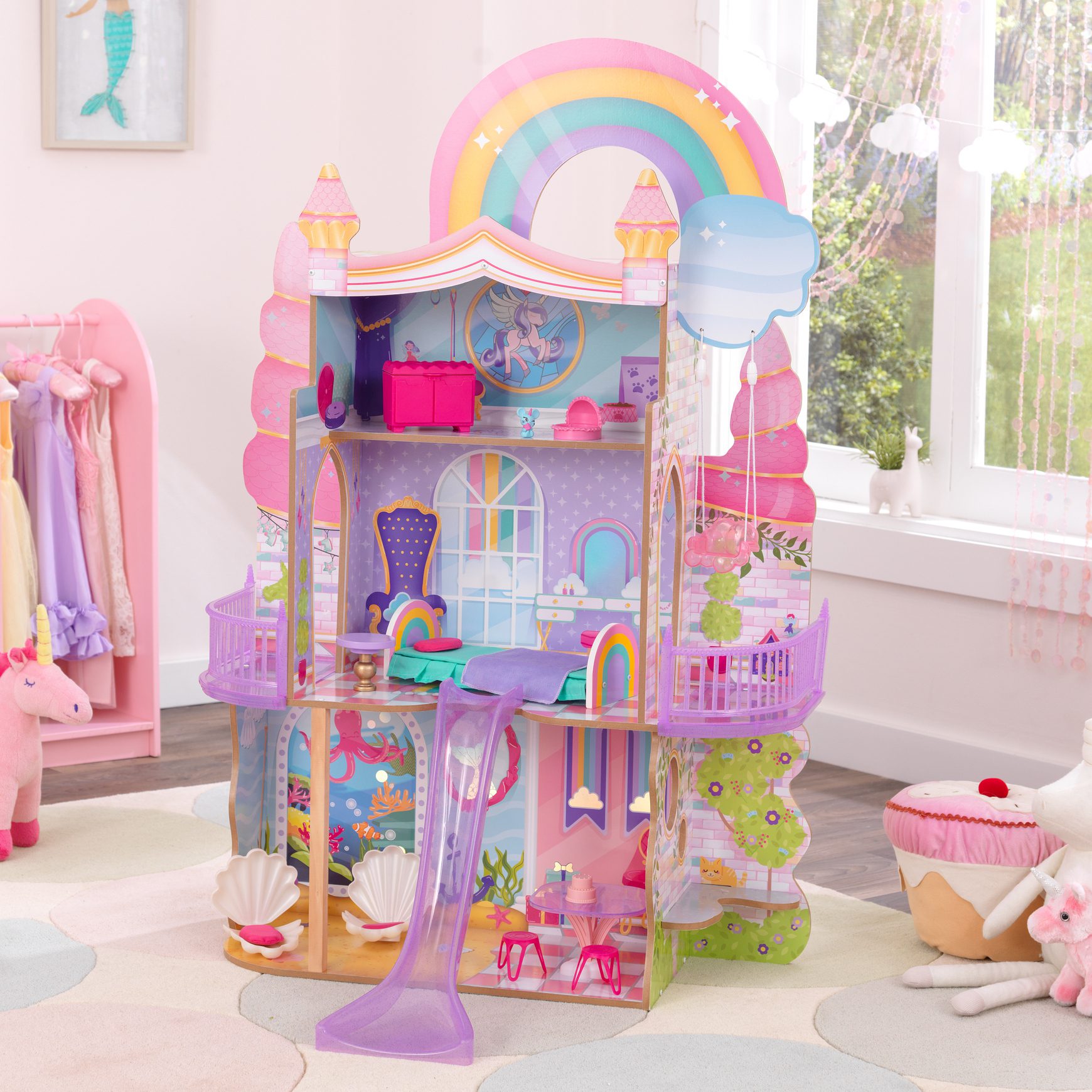 rainbow-dreamers-unicorn-mermaid-dollhouse-with-ez-kraft-assembly3 rainbow-dreamers-unicorn-mermaid-dollhouse-with-ez-kraft-assembly3